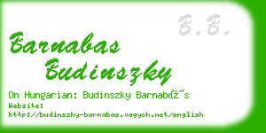 barnabas budinszky business card